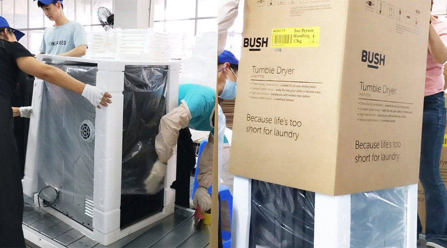 凝心聚力快速高完成出口滾筒衣服烘干機(jī)封箱打包 凝心聚力快速高完成出口滾筒衣服烘干機(jī)封箱打包