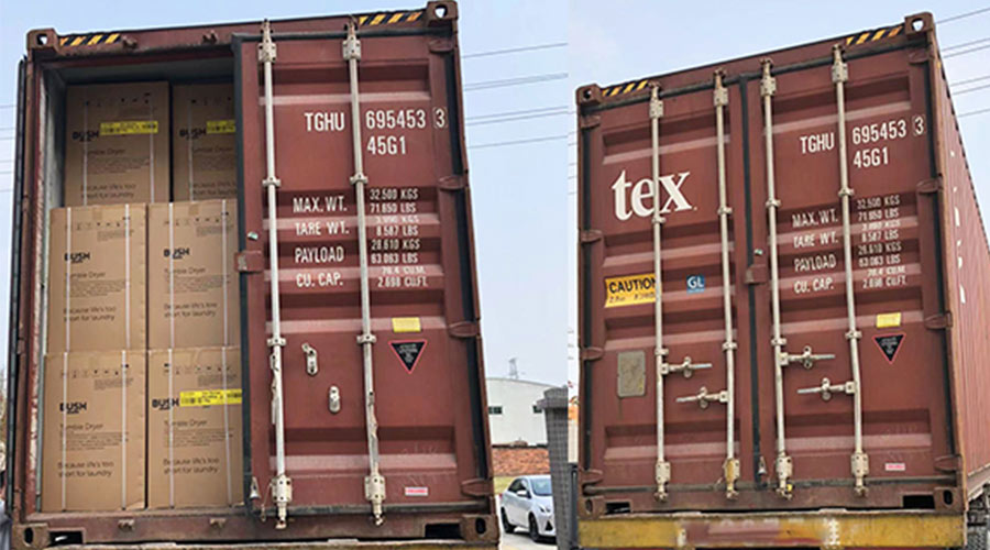 客戶英國Argos滾筒衣服烘干機(jī)的裝柜發(fā)貨日常 客戶英國Argos滾筒衣服烘干機(jī)的裝柜發(fā)貨日常